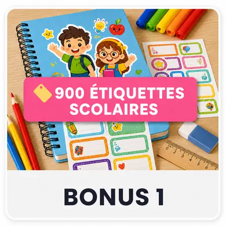 Bonus 1 — 900 étiquettes scolaires modifiables